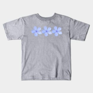 Three Blue Flowers Floral Photo Kids T-Shirt